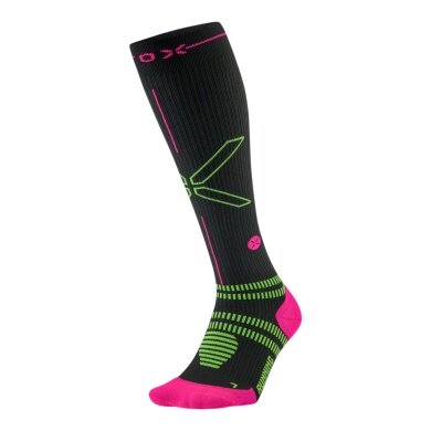 STOX Energy Socks Kompressionssocke Running Socks (fördert Durchblutung) charcoalgrau/fuchsia Damen - 1 Paar