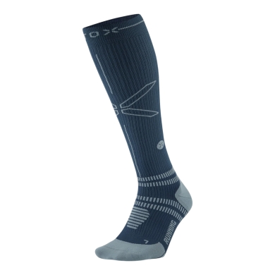 STOX Energy Socks Kompressionssocke Running Socks (fördert Durchblutung) blau/grau Herren - 1 Paar