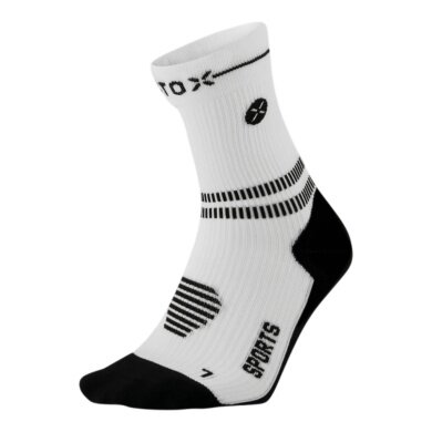 STOX Energy Socks Kompressionssocke Sports Ankle Socks (gezielte Kompression) weiss/schwarz Herren - 1 Paar