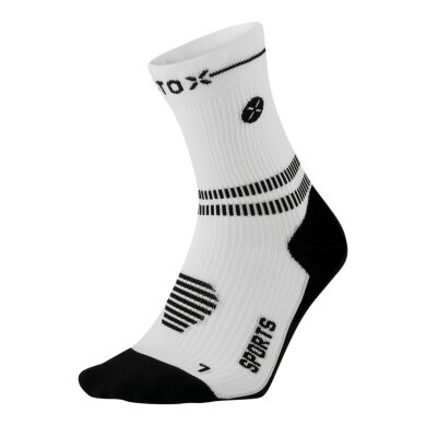 STOX Energy Socks Kompressionssocke Sports Ankle Socks (gezielte Kompression) weiss/schwarz Damen - 1 Paar