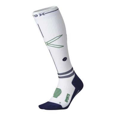 STOX Energy Socks Kompressionssocke Sports Socks Calf (fördert die Durchblutung) weiss/navy/grün Herren - 1 Paar