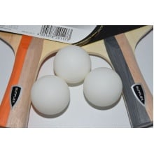 Sunflex Tischtennisschläger Set Pong - 2 Trainingsschlägern, Noppen innen mit 1,0mm Schwamm + 3 Bälle