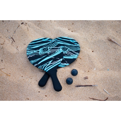Sunflex Schlägerset Beachball Action Pro (2 Beachball-Schläger aus Neopren, 2 Bälle) blau