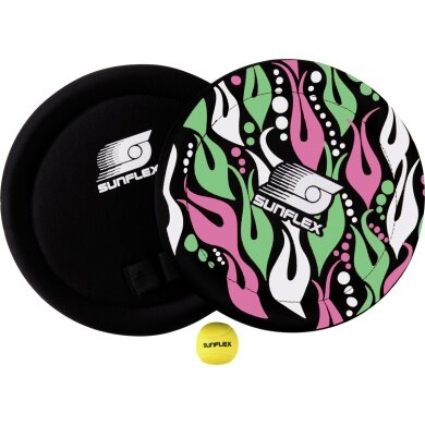 Sunflex Wurfspiel Skilly Set Fireworks - elastischen Fingerschlaufen, Neopren schwarz/pink - 1 Set