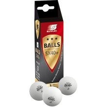 Sunflex Tischtennisball 3-Stern (Plastikball 40+) weiss 3er Kartonverpackung