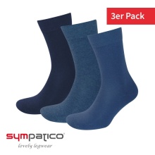 Sympatico Tagessocke Basic Line (Baumwolle) jeansblau/marineblau - 3 Paar