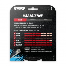 Besaitung mit Tennissaite Topspin Max Rotation (Haltbarkeit+Spin) schwarz
