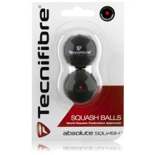 Tecnifibre Squashball schwarz (roter Punkt, Speed mittel) Blister - 2 Stück