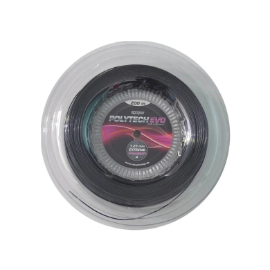 Topspin Tennissaite Poly Tech Evo (Haltbarkeit+Spielkomfort) schwarz 200m Rolle