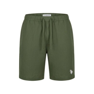 U.S. Polo Assn. Freizeithose Linen Shorts (Materialmix) kurz olivegrün Herren