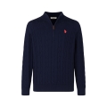 U.S. Polo Assn. Pullover Half Zip US16860 (100% Baumwolle) navyblau Herren