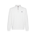 U.S. Polo Assn. Pullover Sweat Half Zip US16953 (100% Baumwolle) weiss Herren