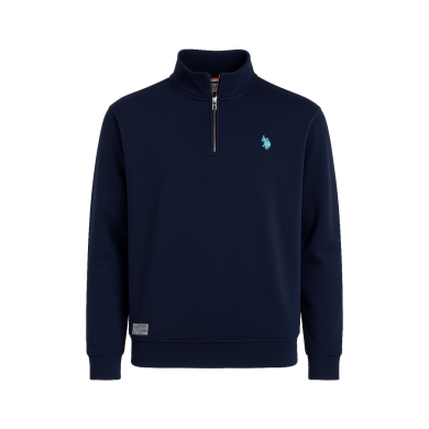 U.S. Polo Assn. Pullover Sweat Half Zip US16953 (100% Baumwolle) navyblau Herren