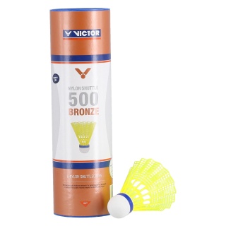 Victor Badmintonbälle Shuttle 500 Nylon Dose gelb 6er