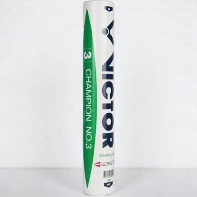 Victor Badmintonbälle Champion No.3 Naturfeder weiss Dose 12er