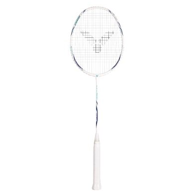 Victor Badmintonschläger Auraspeed 8100 A (ausgewogen/flexibel) weiss/blau - besaitet -