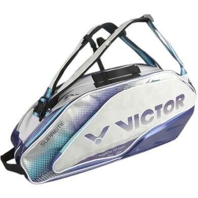 Victor Racketbag Doublethermobag BR9215 HB (Schlägertasche, 2 Hauptfächer, Schuhfach) 2025 weiss/blau