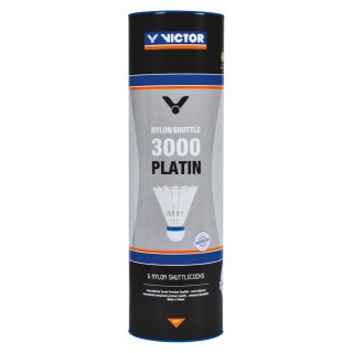 Victor Badmintonbälle Shuttle 3000 Nylon/Korkfuß Premium+ Dose weiss 6er