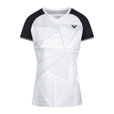 Victor Sport-Shirt T-64101 A (100% Polyester) weiss/schwarz Damen