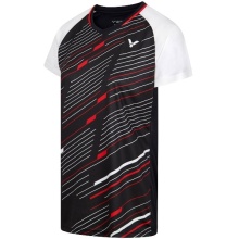 Victor Sport-Shirt T-44101 C (V-Ausschnitt) schwarz/weiss/rot Damen