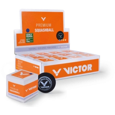 Victor Squashball (blauer Punkt, Speed schnell) schwarz <b>- 12 Bälle im Karton</b>