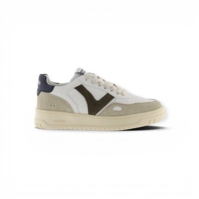 victoria Sneaker Seul (Lederoptik/Velourleder) - weiss/beige /marineblau