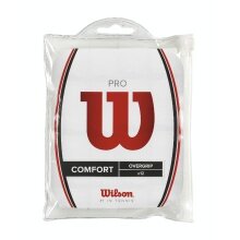 Wilson Overgrip Pro 0.6mm (Komfort/glatt/leicht haftend) weiss 12er Clip-Beutel