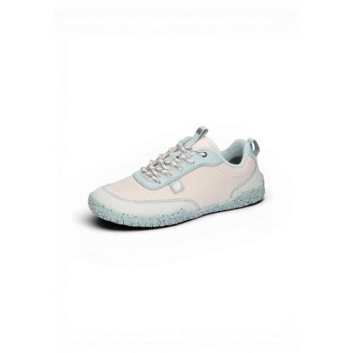 Waldläufer Barfussschuhe H-Britt Nubuk Embo (anatomisch Zehenbox, flexible Sohle) hellgrau/blau Damen