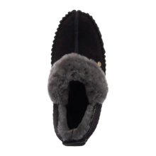 Warmbat Hausschuhe Barrine Suede (Wildleder, Merinowolle) schwarz Damen