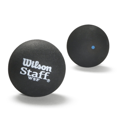 Wilson Squashball Staff (blauer Punkt, Speed schnell) schwarz - 1 Ball