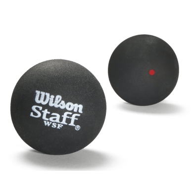 Wilson Squashball Staff (roter Punkt, Speed mittel) schwarz - 1 Ball