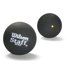 Wilson Squashball Staff (1 gelber Punkt, Speed langsam) schwarz - <b>12 Bälle im Karton</b>