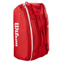 Wilson Tennis-Racketbag Super Tour 2025 (Schlägertasche, 3 Hauptfach) rot 15er