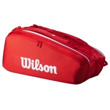 Wilson Tennis-Racketbag Super Tour 2025 (Schlägertasche, 2 Hauptfach) rot 9er