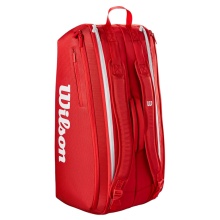 Wilson Tennis-Racketbag Super Tour 2025 (Schlägertasche, 2 Hauptfach) rot 9er