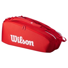 Wilson Tennis-Racketbag Super Tour 2025 (Schlägertasche, 2 Hauptfach) rot 6er