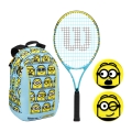 Wilson Kinder-Tennisschläger Minions 25in (9-12 Jahre) + 1x Rucksack + 2x Minion Dämpfer - SET