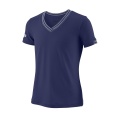Wilson Tennis-Shirt Team V-Neck #18 dunkelblau Mädchen