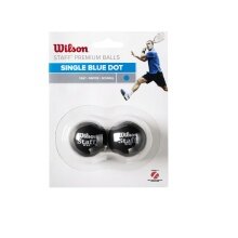 Wilson Squashball Staff (blauer Punkt, Speed schnell) schwarz - Blister 2 Bälle