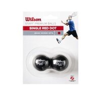 Wilson Squashball Staff (roter Punkt, Speed mittel) schwarz - Blister 2 Bälle