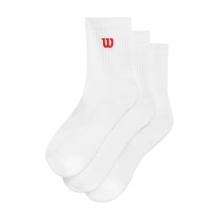 Wilson Tennissocken Quarter Logo weiss Herren - 3 Paar