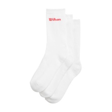 Wilson Tennissocken Crew Logo weiss Herren - 3 Paar