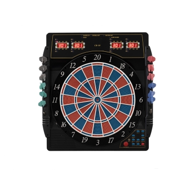 Karella Dartscheibe Dartautomat CB-50 - E-Dartscheibe für 16 Spieler, inkl. 12 Darts, 27 Spiele, 159 Spielvarianten
