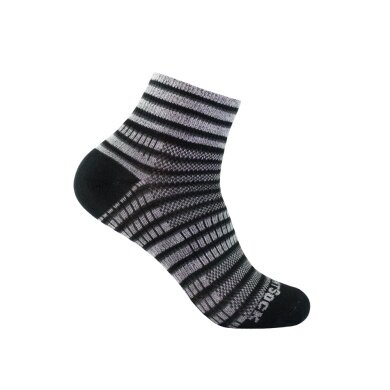 Wrightsock Sportsocken Quarter Coolmesh II (dünn, atmungsaktiv, bequem) schwarz/weiss - 1 Paar