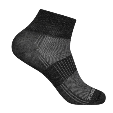 Wrightsock Sportsocken Quarter Coolmesh II (dünn, atmungsaktiv, bequem) schwarz/grau - 1 Paar