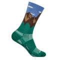 Wrightsock Alltag-Wandersocke Crew Stride Motivsocken (Anti-Blasen-Socke) blau/braun/grün - 1 Paar