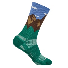 Wrightsock Alltag-Wandersocke Crew Stride Motivsocken (Anti-Blasen-Socke) blau/braun/grün - 1 Paar
