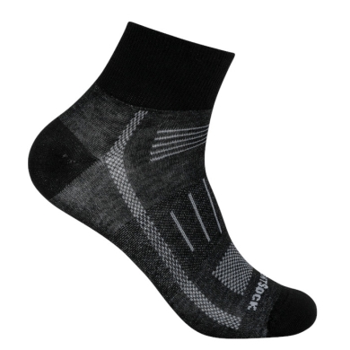 Wrightsock Sportsocken Quarter Endurance (knöchelhoch, Anti-Blasen-Socke) schwarz/grau - 1 Paar