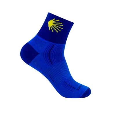 Wrightsock Sportsocke Quarter Stride (knöchelhoch, mitteldick, Anti-Blasen-Socke) blau/jakobsweg - 1 Paar