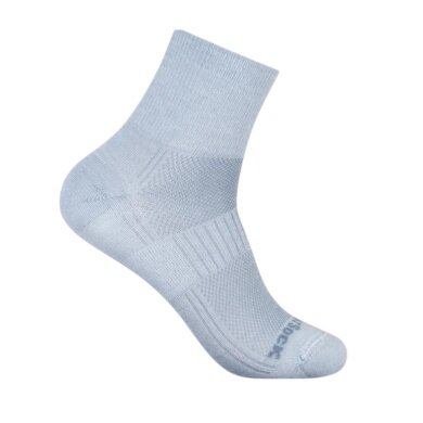 Wrightsock Sportsocken Quarter Plus Coolmesh II (dünn, atmungsaktiv, bequem) hellgrau - 1 Paar